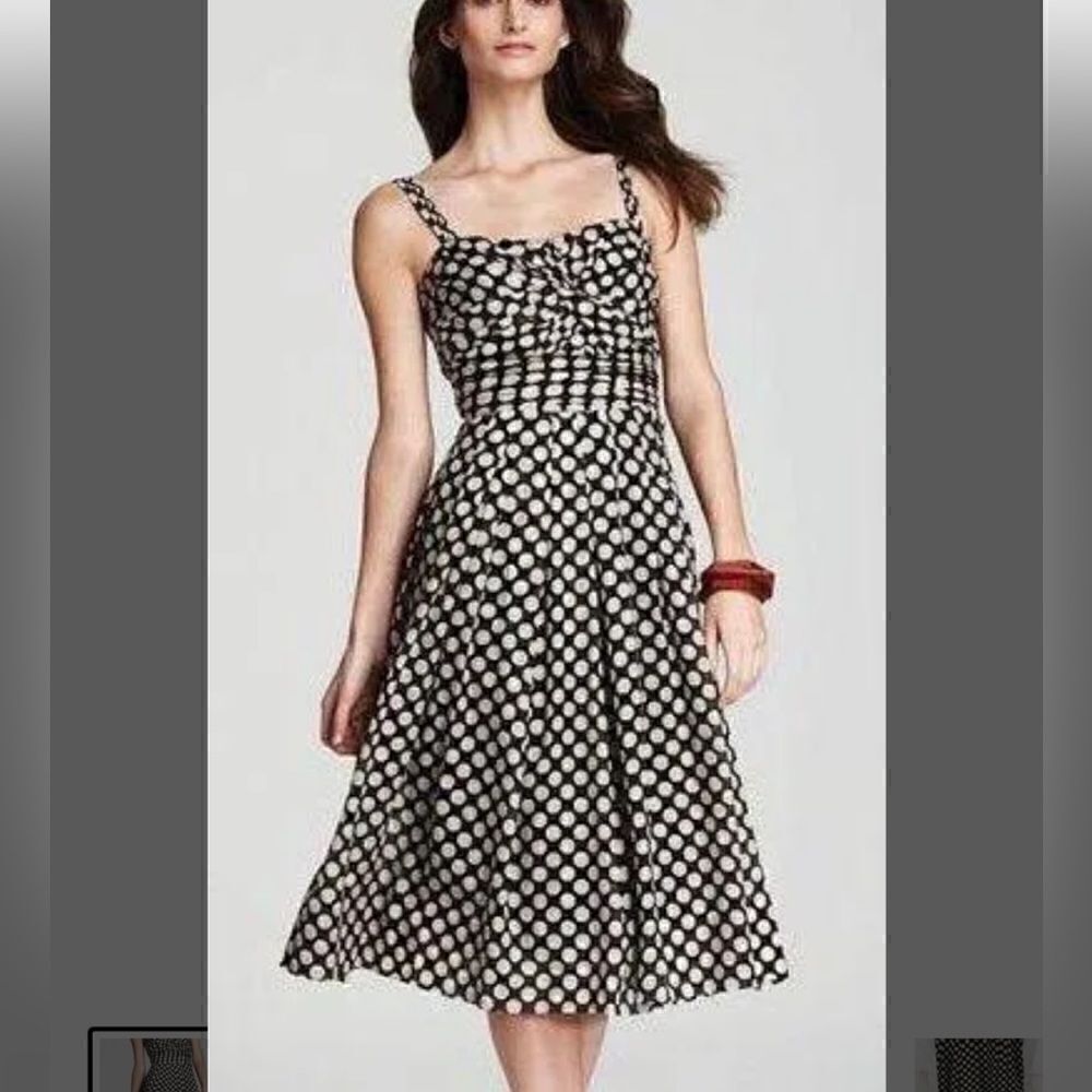 Lafayette 148 Blamu Polka Dot Midi Dress| Size 6
